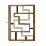 Modern Maze Natural White And Black Wood Panel Wall Art - Montana Home & Kitchen Co.