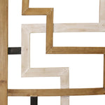 Modern Maze Natural White And Black Wood Panel Wall Art - Montana Home & Kitchen Co.