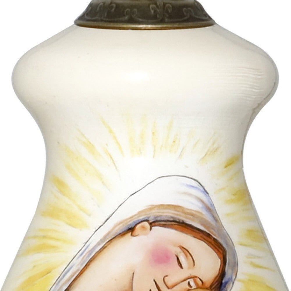 Mother Mary with Baby Hand Painted Mouth Blown Glass Ornament - Montana Home & Kitchen Co.