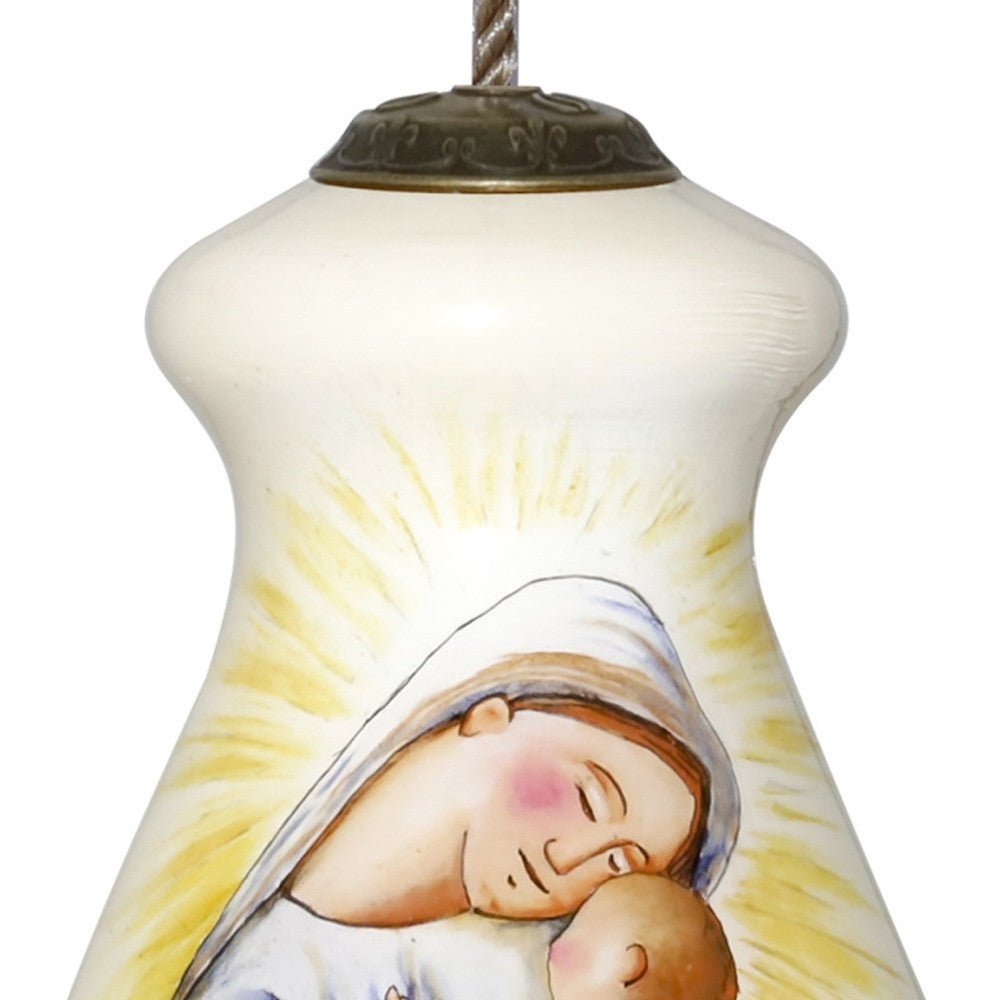 Mother Mary with Baby Hand Painted Mouth Blown Glass Ornament - Montana Home & Kitchen Co.