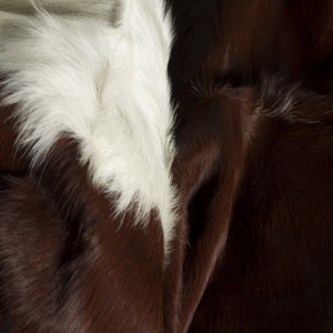 Natural Cowhide Area Rug / 6' X 7' / Brown And White - Montana Home & Kitchen Co.