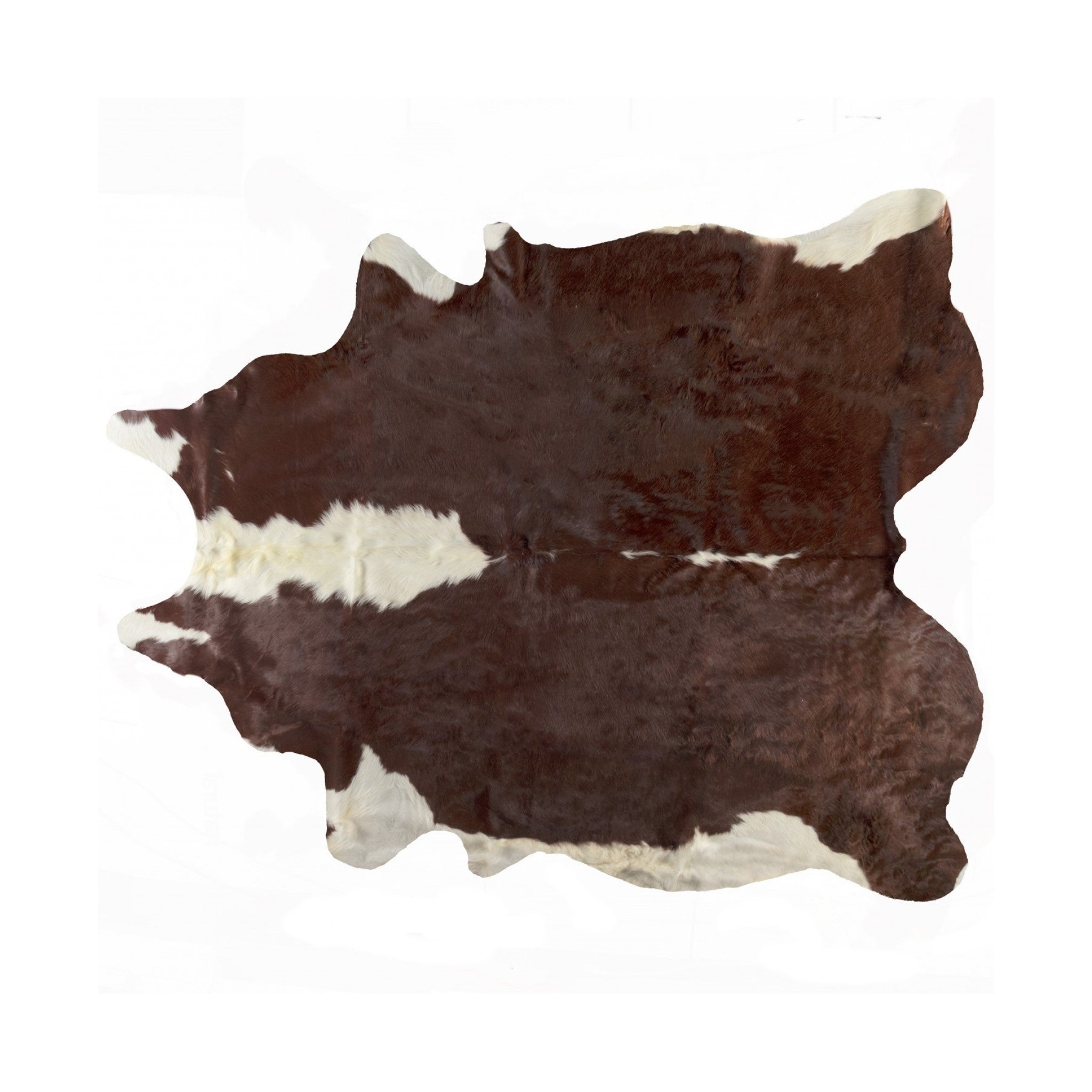 Natural Cowhide Area Rug / 6' X 7' / Brown And White - Montana Home & Kitchen Co.