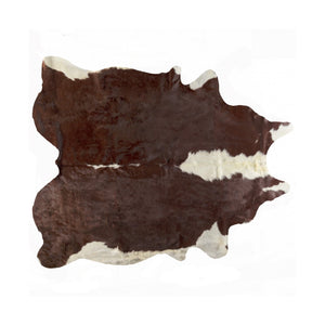 Natural Cowhide Area Rug / 6' X 7' / Brown And White - Montana Home & Kitchen Co.