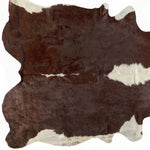 Natural Cowhide Area Rug / 6' X 7' / Brown And White - Montana Home & Kitchen Co.