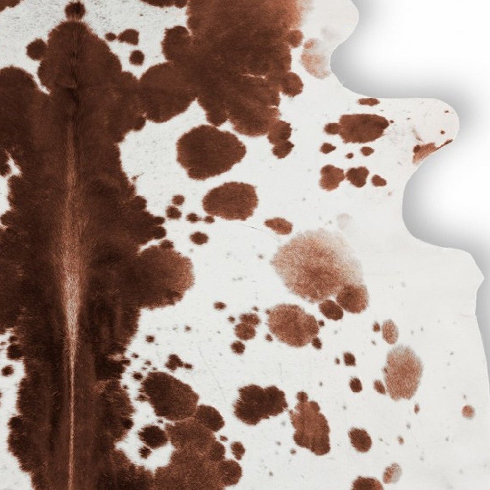 Natural Cowhide Area Rug Brown And White Spotted - Montana Home & Kitchen Co.