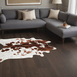 Natural Cowhide Area Rug Brown And White Spotted - Montana Home & Kitchen Co.