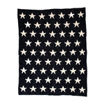 Navy Blue And White Stars Knitted Baby Blanket - Montana Home & Kitchen Co.