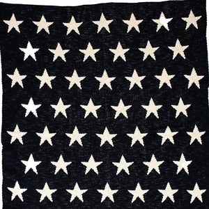 Navy Blue And White Stars Knitted Baby Blanket - Montana Home & Kitchen Co.