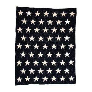 Navy Blue And White Stars Knitted Baby Blanket - Montana Home & Kitchen Co.