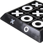 Nickel And Dark Wood Tic Tac Toe Game Sculpture - Montana Home & Kitchen Co.