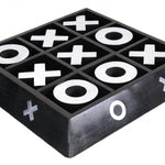 Nickel And Dark Wood Tic Tac Toe Game Sculpture - Montana Home & Kitchen Co.