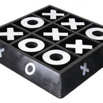 Nickel And Dark Wood Tic Tac Toe Game Sculpture - Montana Home & Kitchen Co.