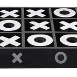 Nickel And Dark Wood Tic Tac Toe Game Sculpture - Montana Home & Kitchen Co.