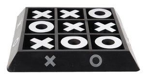 Nickel And Dark Wood Tic Tac Toe Game Sculpture - Montana Home & Kitchen Co.