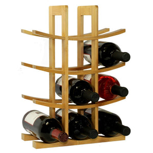 Oceanstar 12 - Bottle Natural Bamboo Wine Rack WR1149 - Montana Home & Kitchen Co.