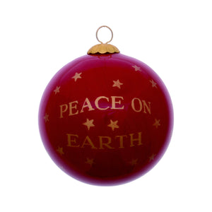 Peace on Earth Dove Hand Painted Mouth Blown Glass Ornament - Montana Home & Kitchen Co.