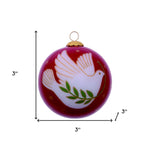 Peace on Earth Dove Hand Painted Mouth Blown Glass Ornament - Montana Home & Kitchen Co.