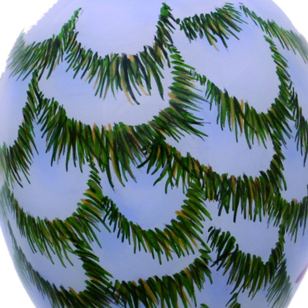 Perched Winter Cardinal Hand Painted Mouth Blown Glass Ornament - Montana Home & Kitchen Co.