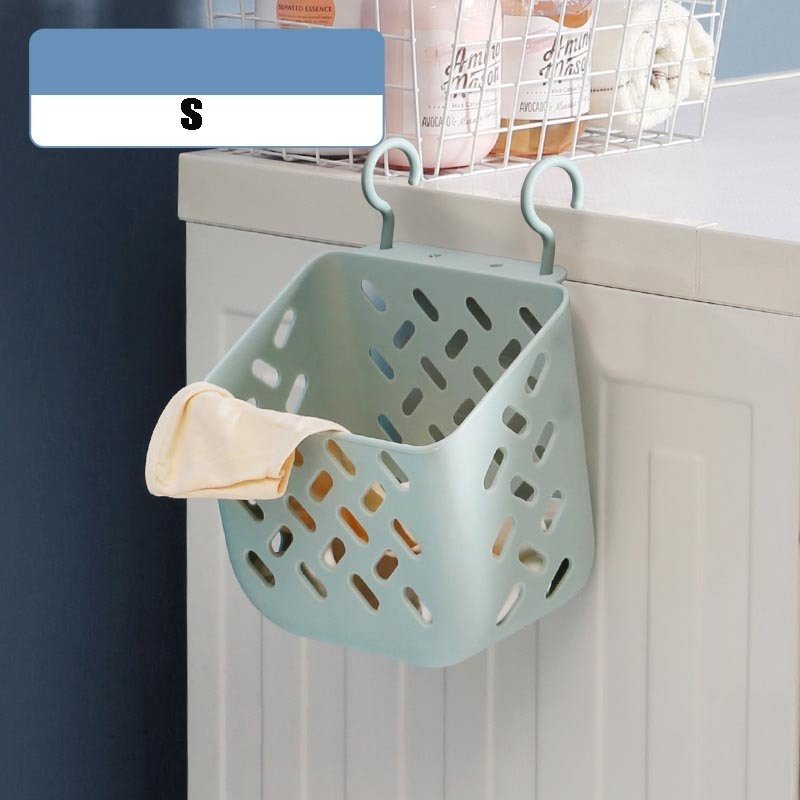 Plastic Collapsible Hanging Laundry Basket with Carry Handle, Space - Saving Wall Hanging Laundry Basket - Montana Home & Kitchen Co.