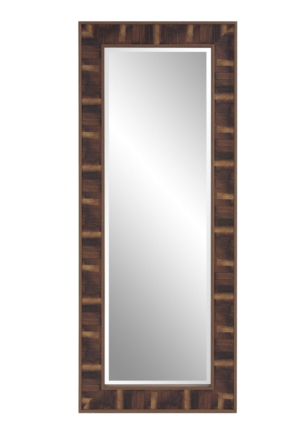 Rich Rustic Brown Faux Wood Full Body Wall Mirror - Montana Home & Kitchen Co.