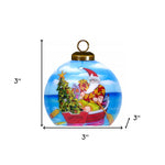 Rowing Santa Express Hand Painted Mouth Blown Glass Ornament - Montana Home & Kitchen Co.