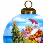 Rowing Santa Express Hand Painted Mouth Blown Glass Ornament - Montana Home & Kitchen Co.