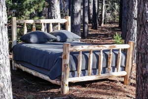 Rustic And Natural Cedar California King Traditional Log Bed (Unfinished) - Montana Home & Kitchen Co.