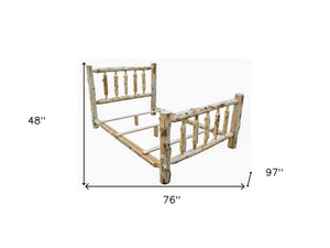 Rustic And Natural Cedar California King Traditional Log Bed (Unfinished) - Montana Home & Kitchen Co.