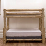 Rustic And Natural Cedar Double And Single Ladder Right Log Bunk Bed - Montana Home & Kitchen Co.