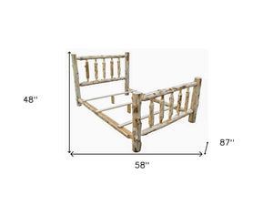 Rustic And Natural Cedar Double Traditional Log Bed (Finished) - Montana Home & Kitchen Co.