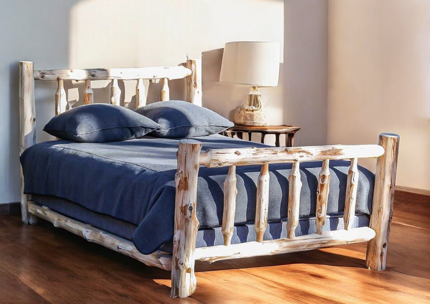 Rustic And Natural Cedar Double Traditional Log Bed (Unfinished) - Montana Home & Kitchen Co.