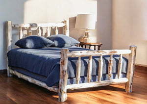 Rustic And Natural Cedar Double Traditional Log Bed (Unfinished) - Montana Home & Kitchen Co.