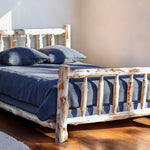 Rustic And Natural Cedar King Traditional Log Bed (Unfinished) - Montana Home & Kitchen Co.