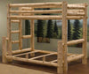 Rustic And Natural Cedar Queen And Single Ladder Left Log Bunk Bed - Montana Home & Kitchen Co.