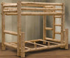 Rustic And Natural Cedar Queen And Single Ladder Right Log Bunk Bed - Montana Home & Kitchen Co.