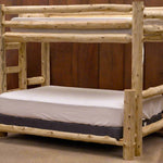 Rustic And Natural Cedar Single Ladder Left Log Bunk Bed - Montana Home & Kitchen Co.