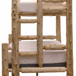 Rustic And Natural Cedar Single Ladder Left Log Bunk Bed - Montana Home & Kitchen Co.