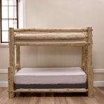 Rustic And Natural Cedar Single Ladder Left Log Bunk Bed - Montana Home & Kitchen Co.