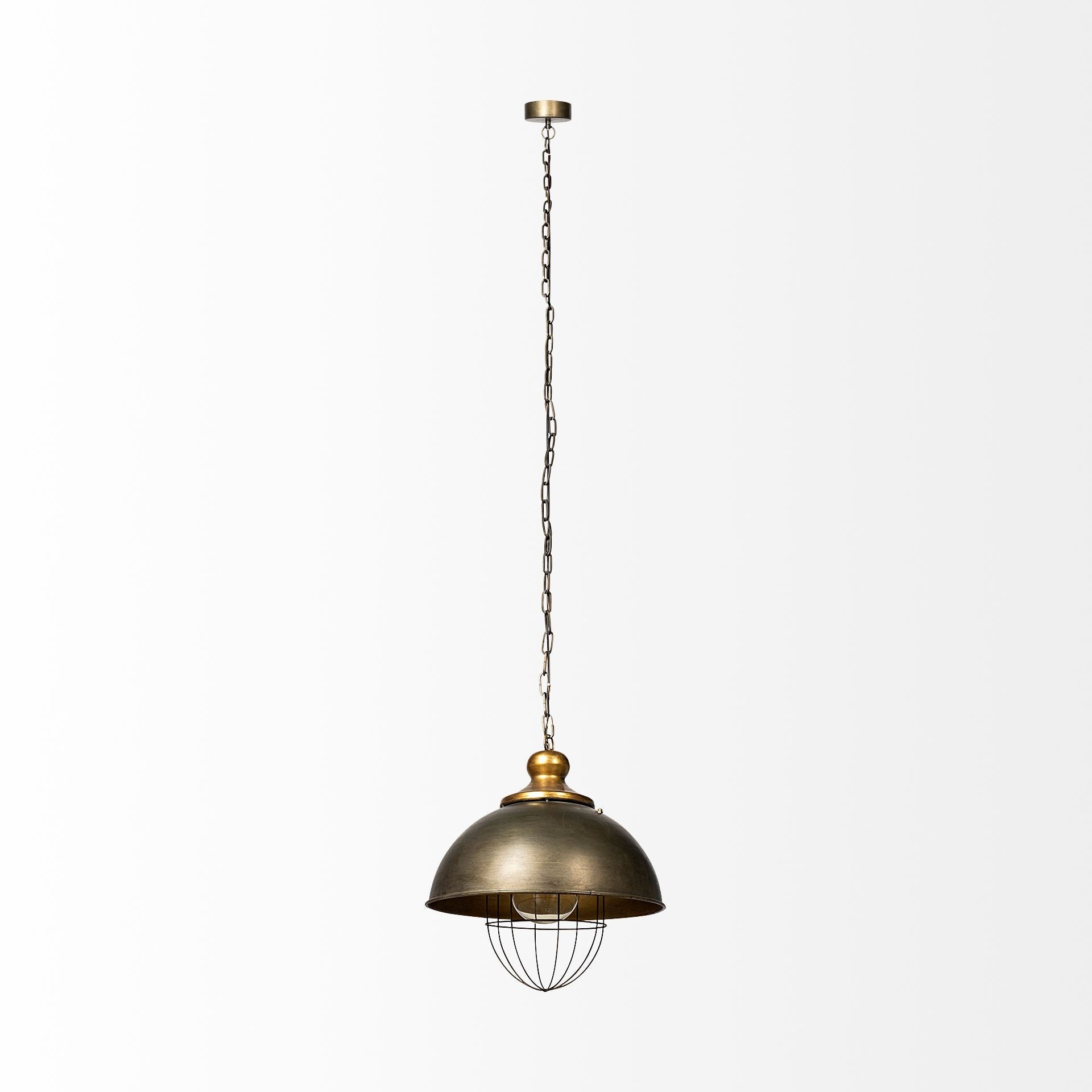 Rustic Gold Ton Metal Dome Hanging Light - Montana Home & Kitchen Co.