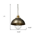 Rustic Gold Ton Metal Dome Hanging Light - Montana Home & Kitchen Co.