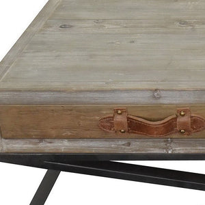 Rustic Handcrafted Natural Wood and Iron Coffee Table - Montana Home & Kitchen Co.