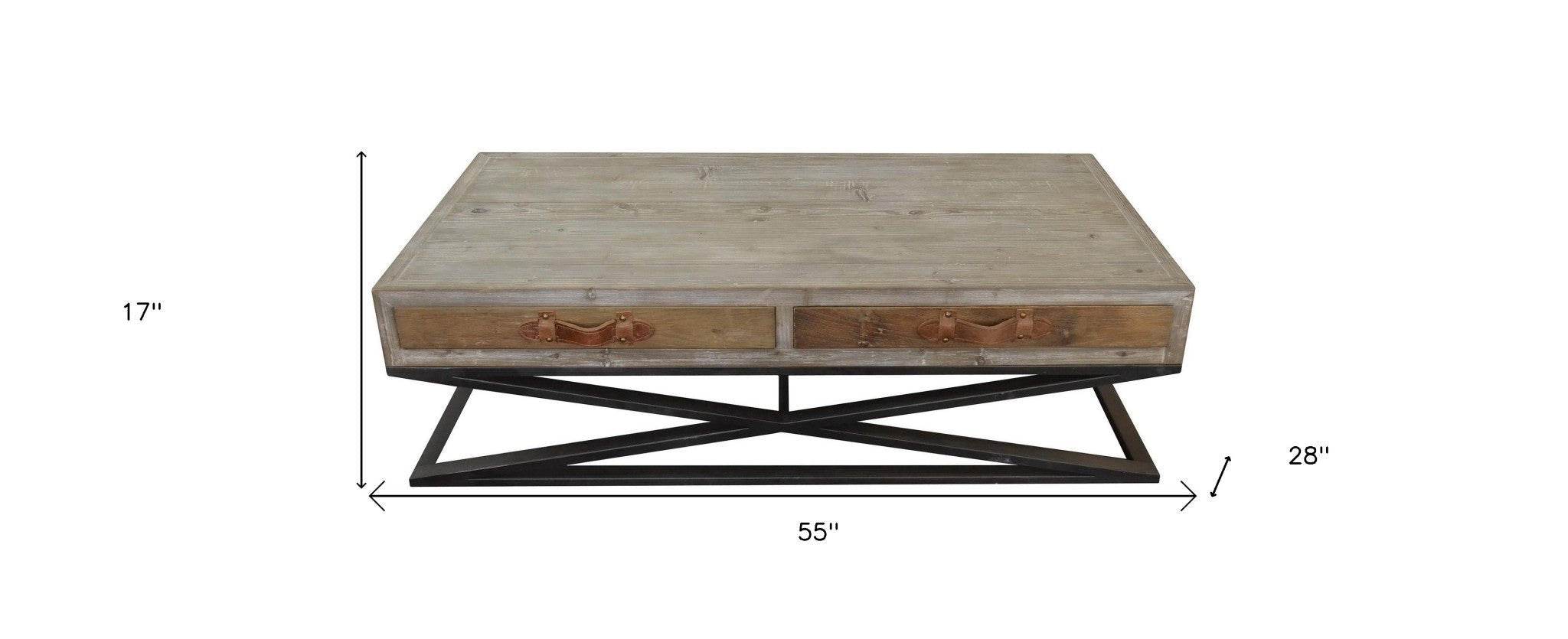 Rustic Handcrafted Natural Wood and Iron Coffee Table - Montana Home & Kitchen Co.