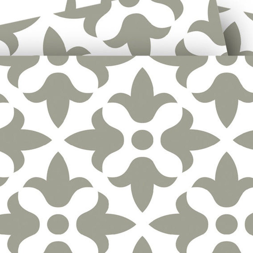 Sage Gray Fleur Removable Peel And Stick Tiles 4" X 4" - Montana Home & Kitchen Co.