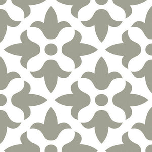 Sage Gray Fleur Removable Peel And Stick Tiles 4" X 4" - Montana Home & Kitchen Co.