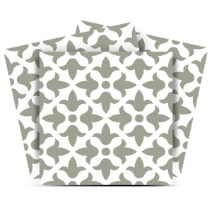 Sage Gray Fleur Removable Peel And Stick Tiles 4" X 4" - Montana Home & Kitchen Co.