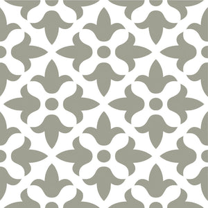 Sage Gray Fleur Removable Peel And Stick Tiles 4" X 4" - Montana Home & Kitchen Co.