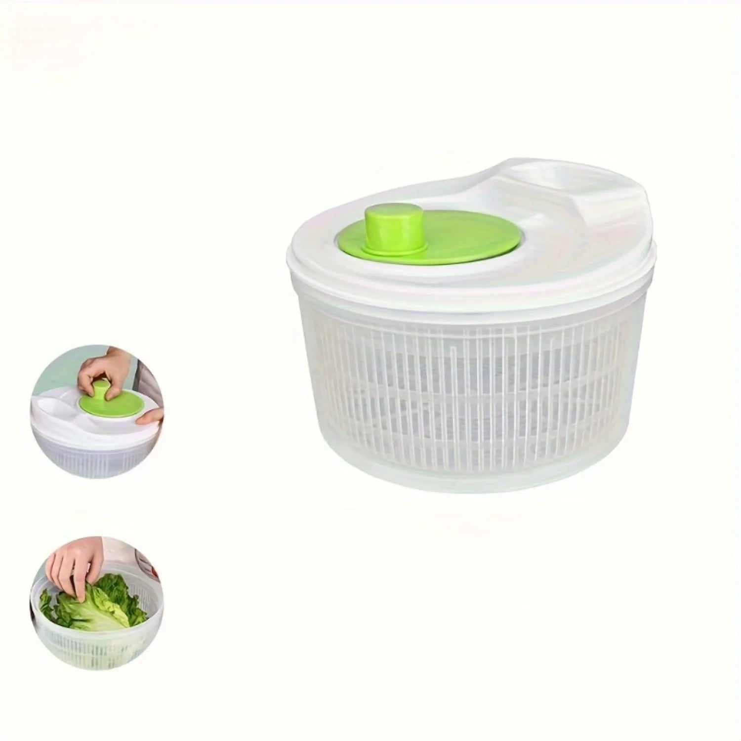 Salad Spinner & Washer - Plastic Dehydrator with Strainer & Easy Turn Handle - Efficient Kitchen Tool - Montana Home & Kitchen Co.