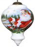 Santa Riding a Sleigh Hand Painted Mouth Blown Glass Ornament - Montana Home & Kitchen Co.