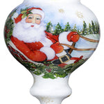 Santa Riding a Sleigh Hand Painted Mouth Blown Glass Ornament - Montana Home & Kitchen Co.