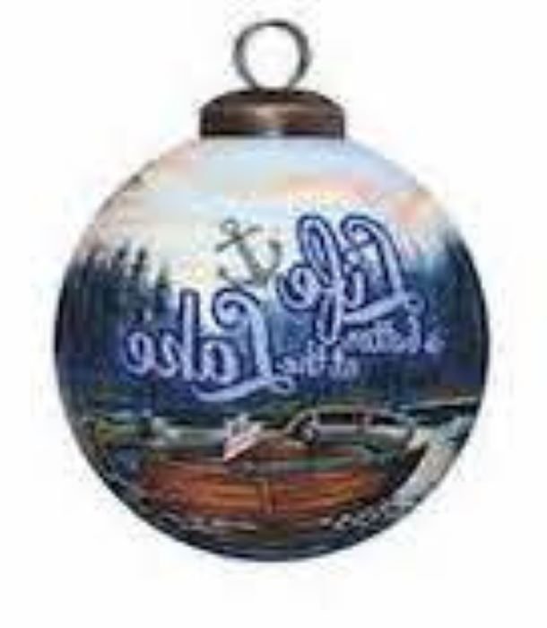 Scenic Life is Better at the Lake Hand Painted Mouth Blown Glass Ornament - Montana Home & Kitchen Co.